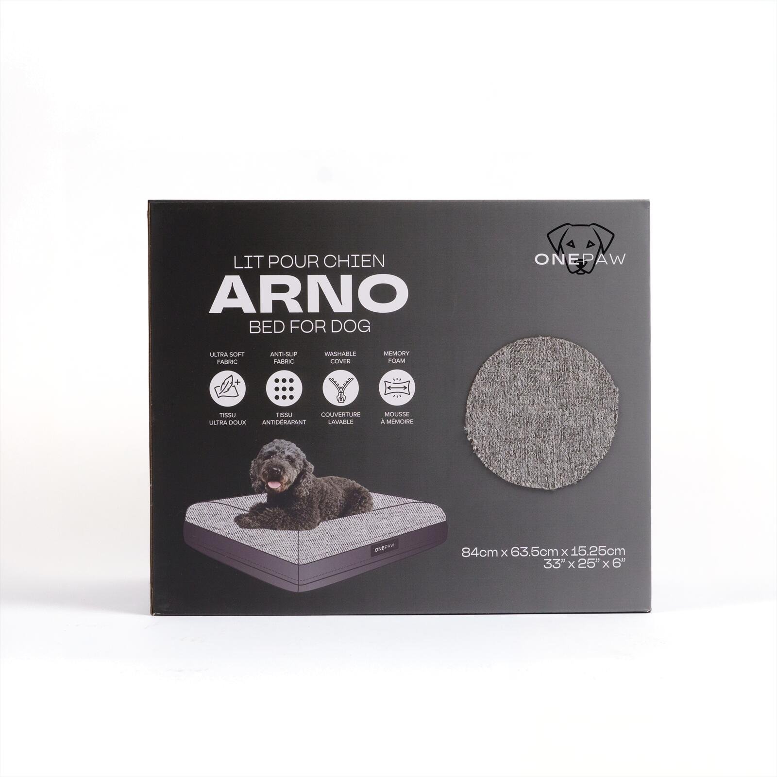 Arno Dog Bed in Box, Small/Medium Lounge Bed with Memory Foam - Image 4