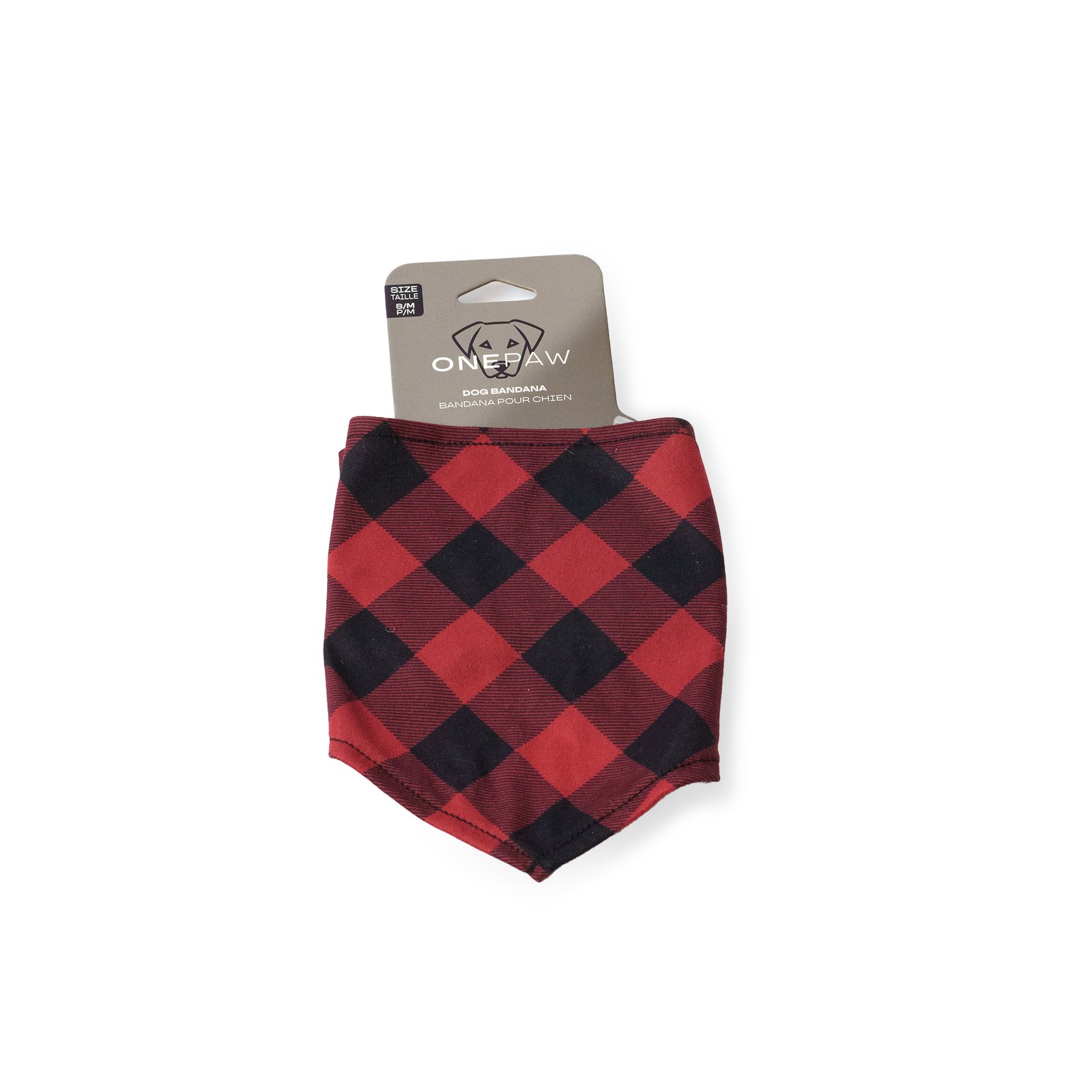 Plaid Red Printed Jersey Dog Bandana