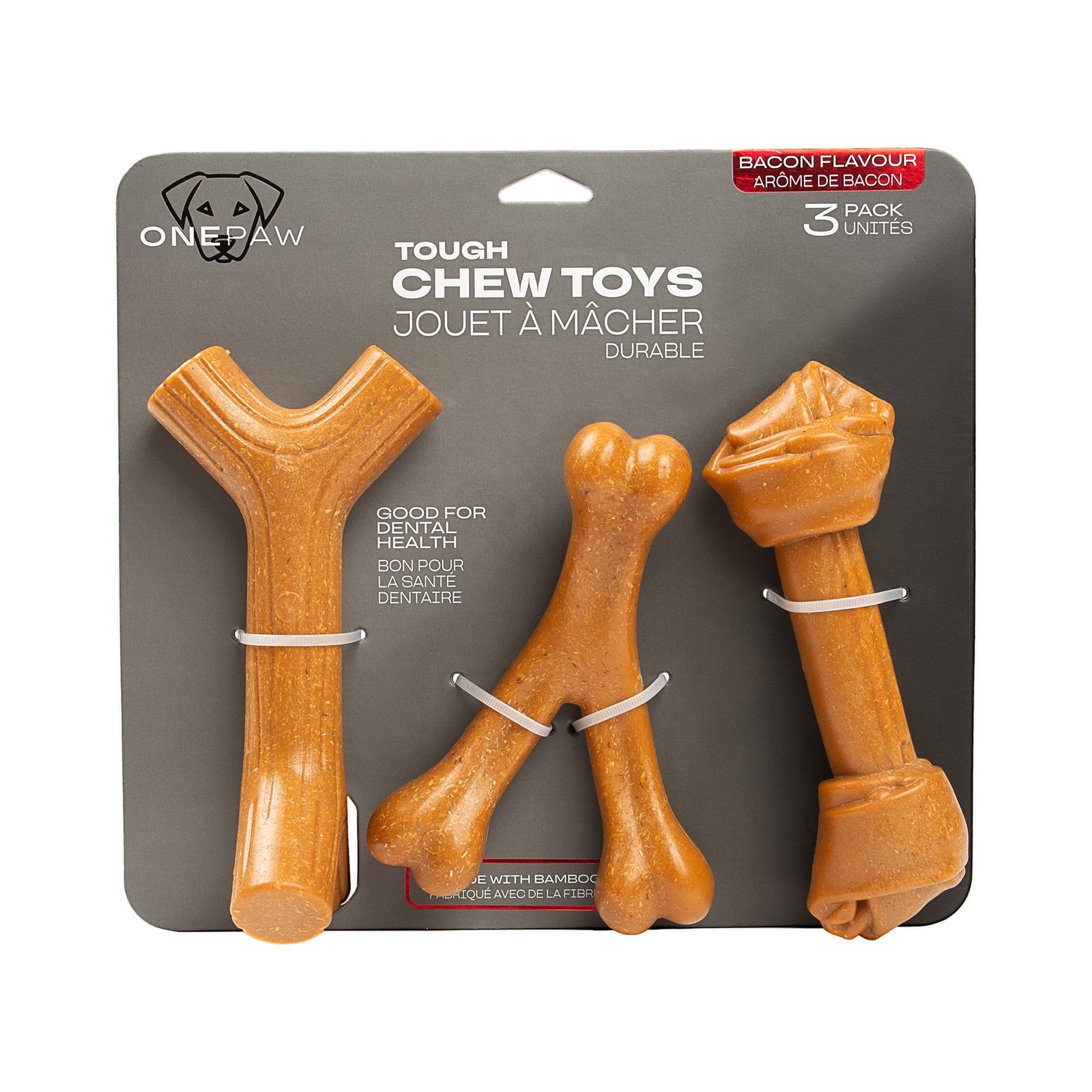 3 Pack Bamboo Fiber Bone Dog Toys - Image 5