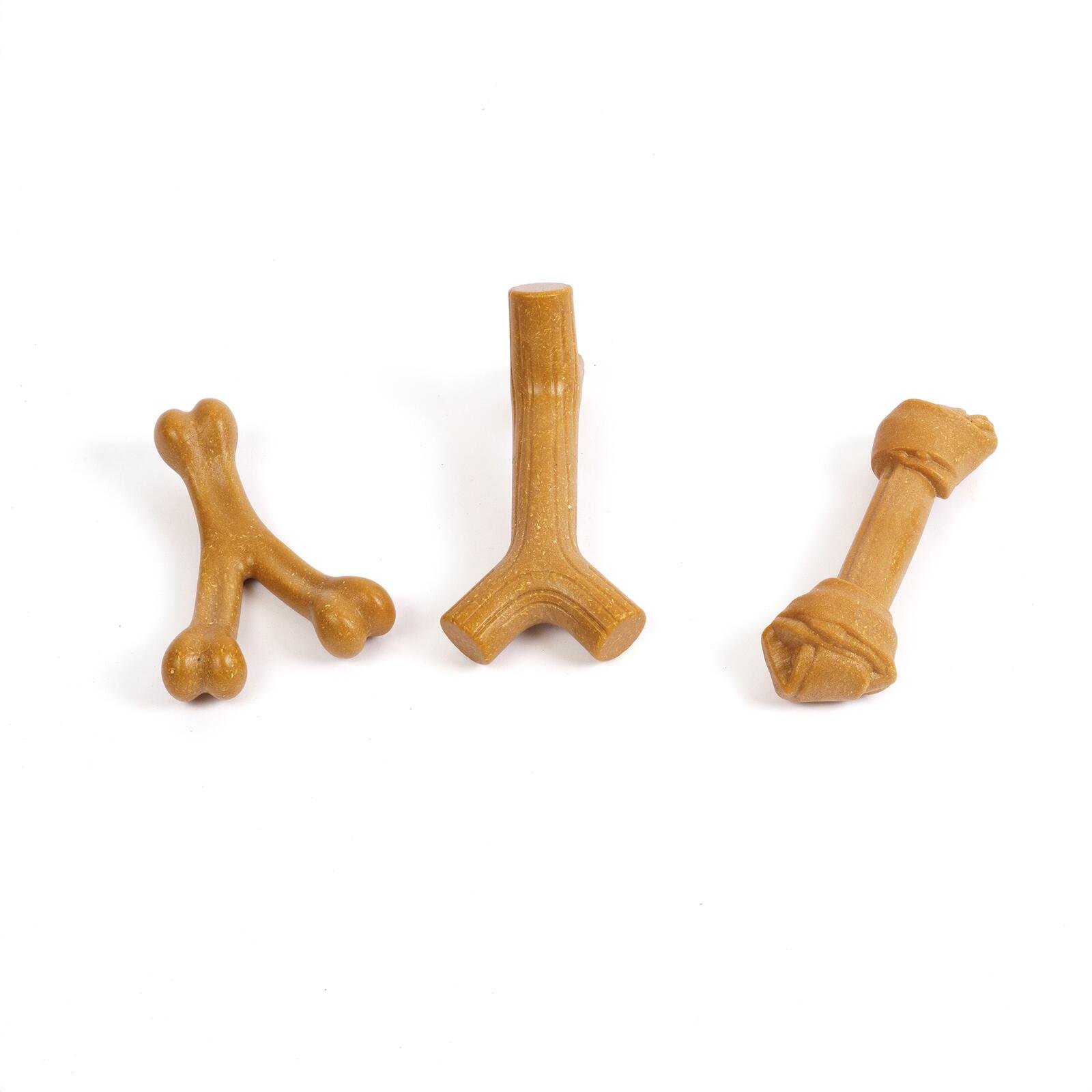 3 Pack Bamboo Fiber Bone Dog Toys