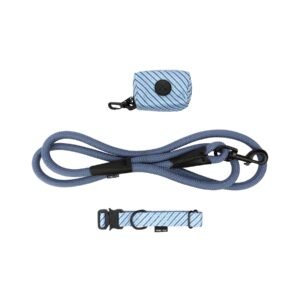 Dog 3-Pack Collar Leash Set, With bag Dispenser, Multiple Colors