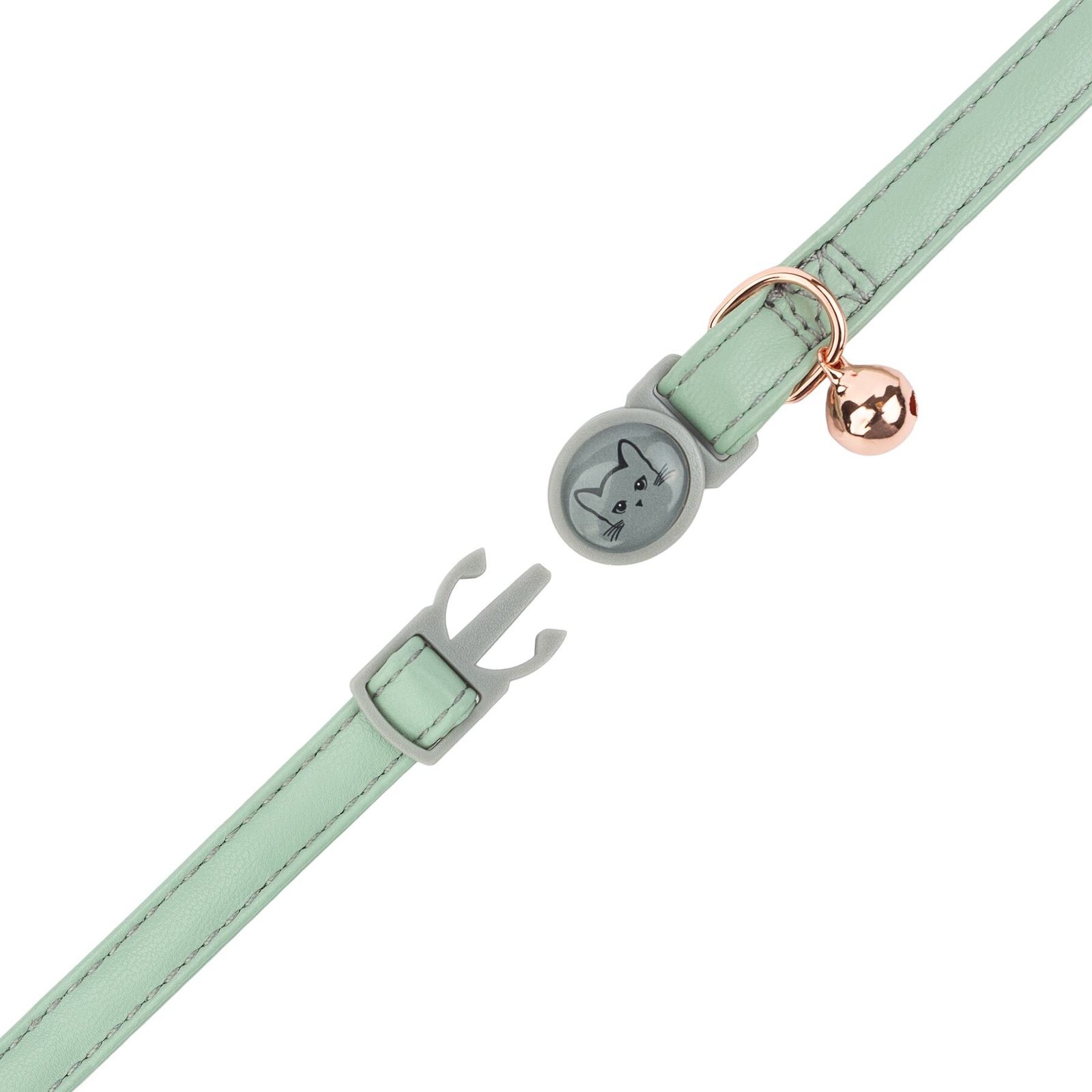 Vegan Leather Safety Cat Collar, Breakaway Buckle - Image 3