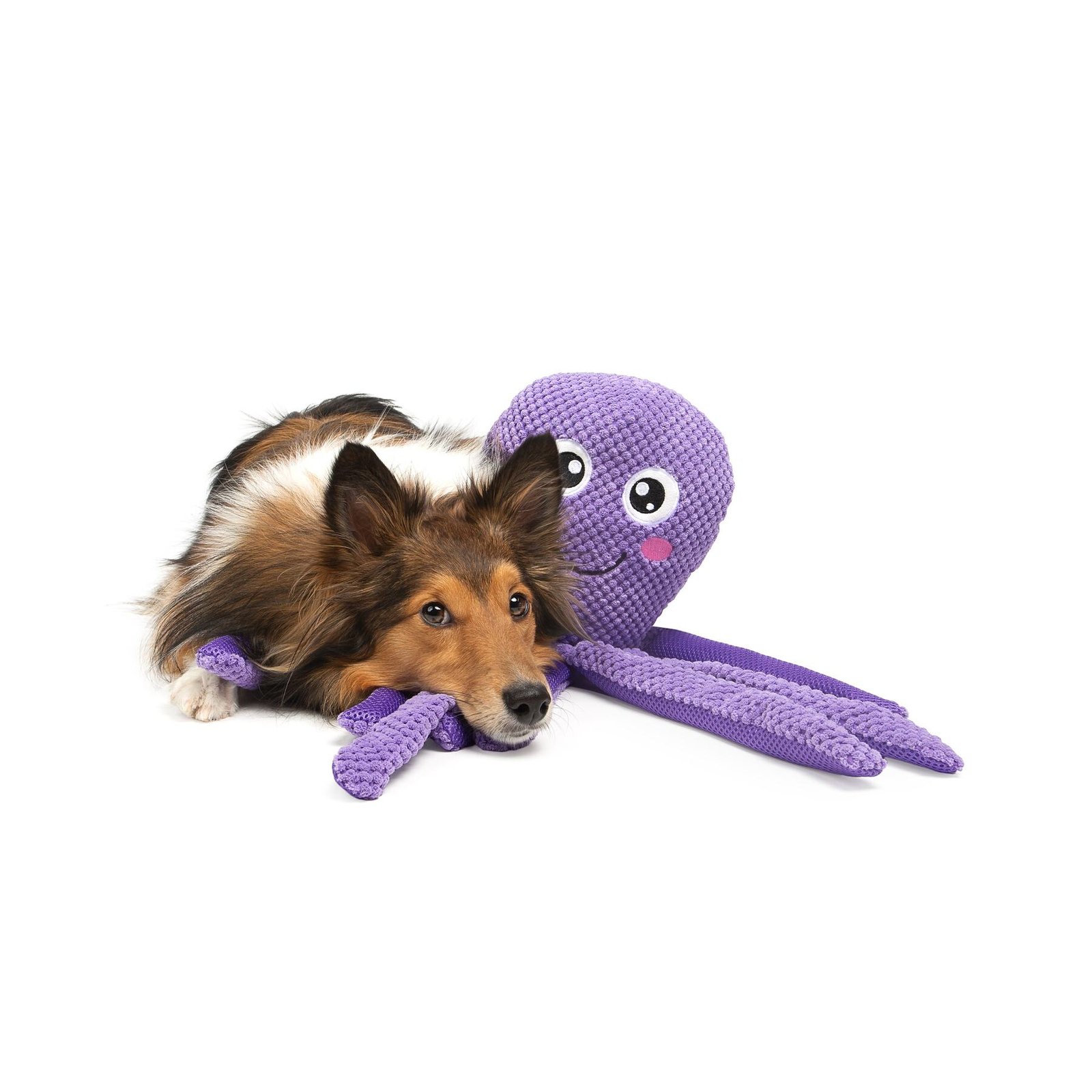 Big Octopus Dog Toy, With Squeaker and Crinkle Paper Sound - Image 2