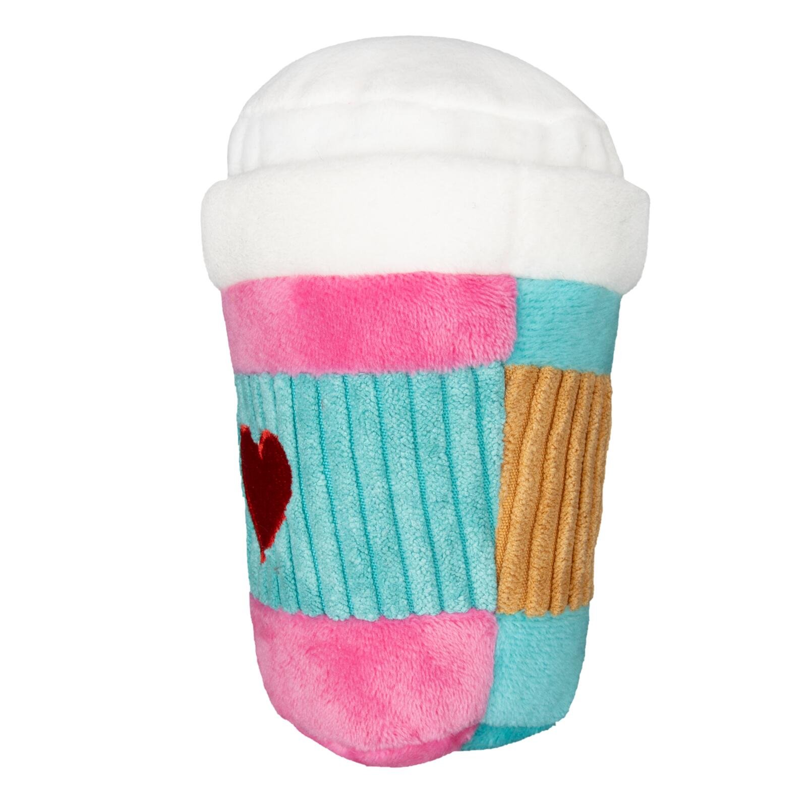 One Paw, Valentine Coffee Cup Plush Dog Toy, Pink, Plush Toy - Image 4