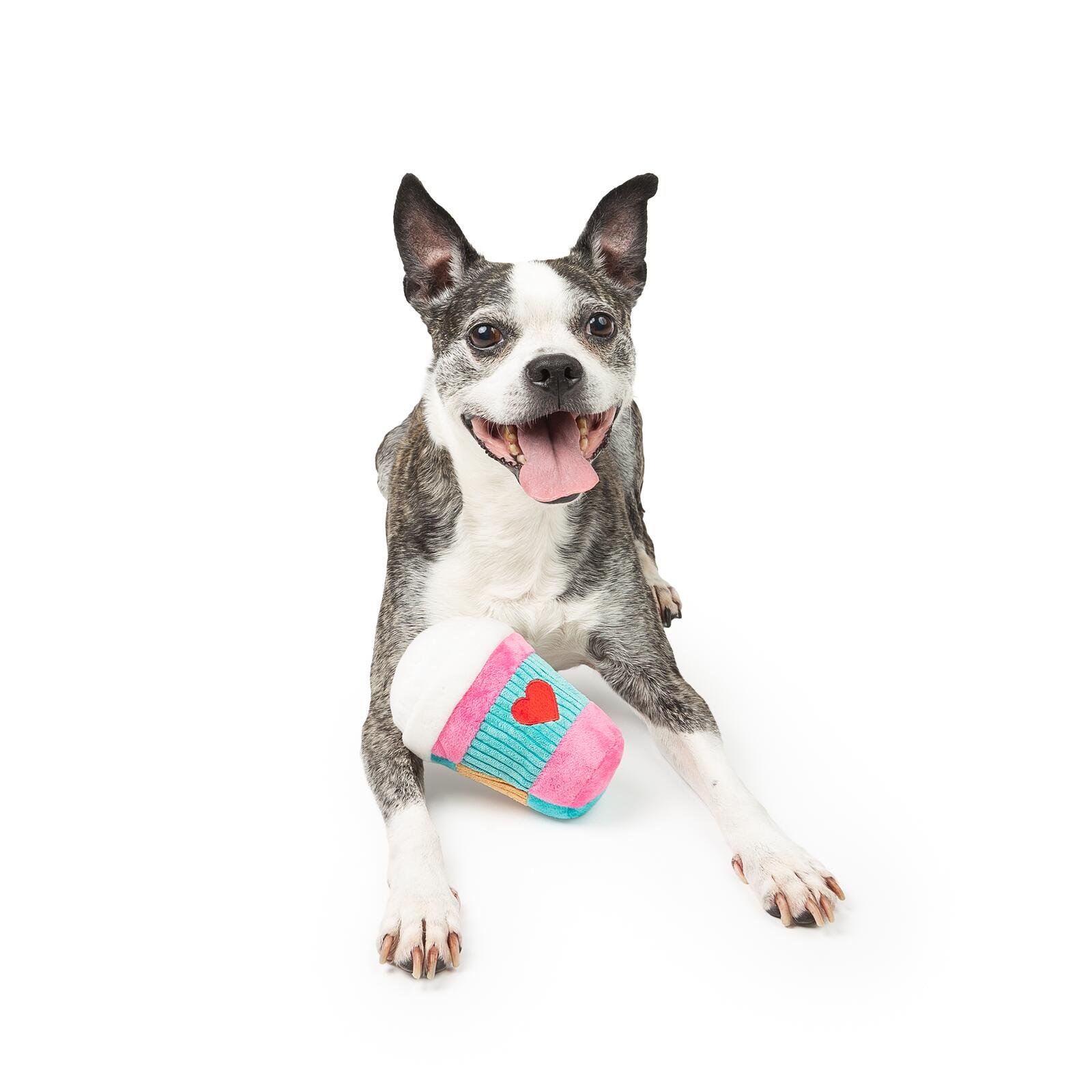 One Paw, Valentine Coffee Cup Plush Dog Toy, Pink, Plush Toy - Image 2