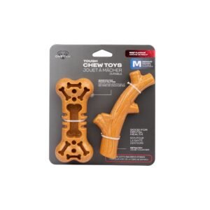 One Paw, 2 Pack Bamboo Fiber Chew Dog Toys, Medium