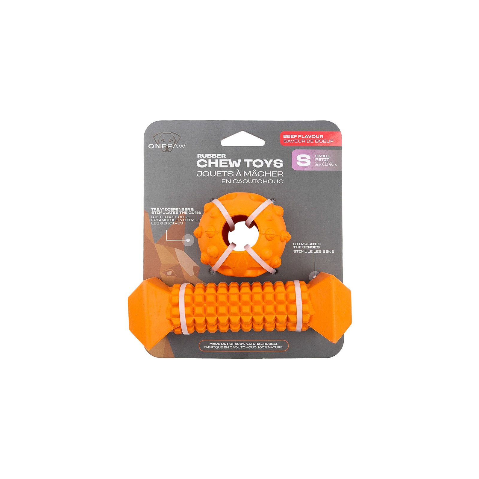 One Paw, 2 Pack Rubber Chew Dog Toy, Small, Treat Dispenser - Image 2