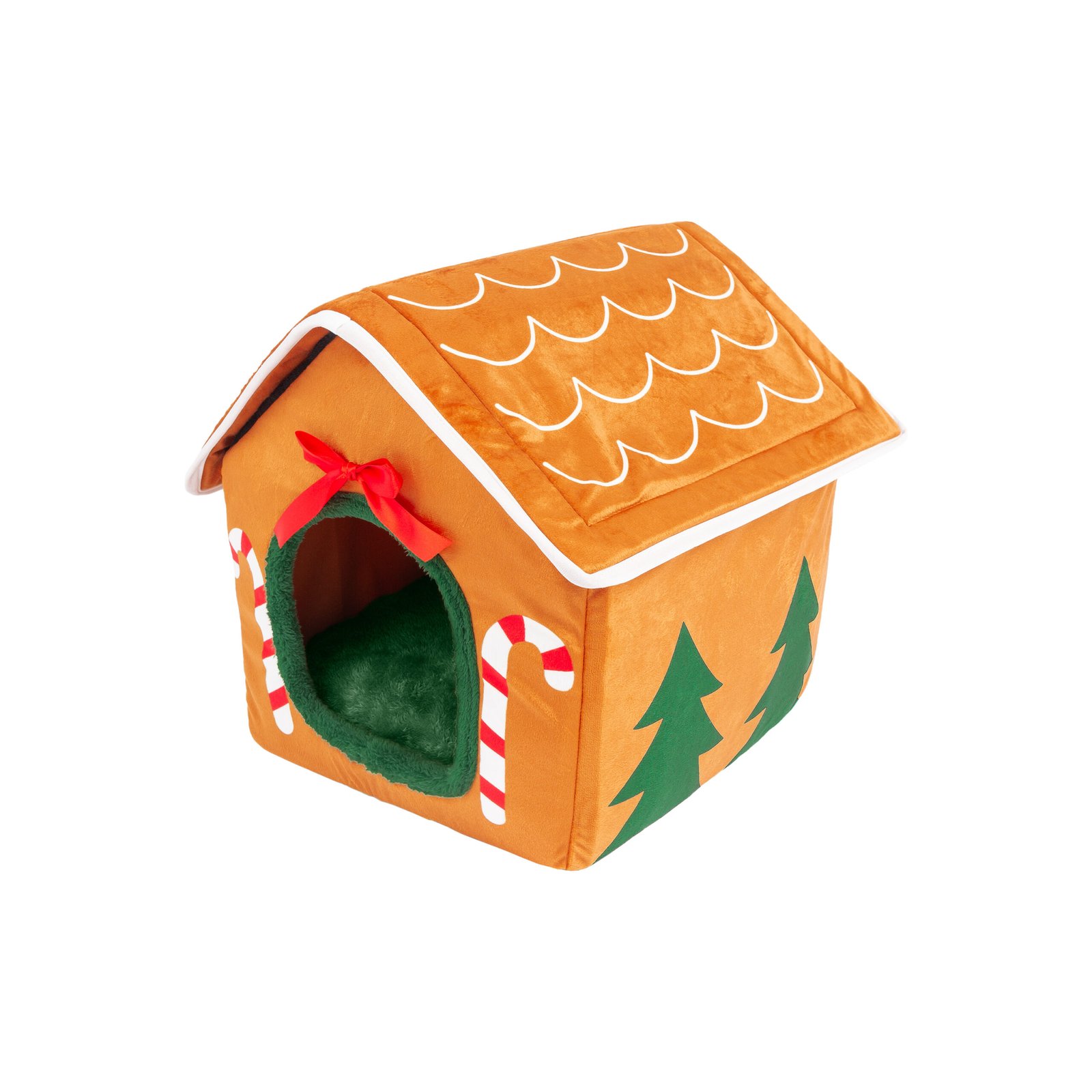 Holiday Themed Bed For Small Dogs and Cats, Gingerbread House Design - Image 2
