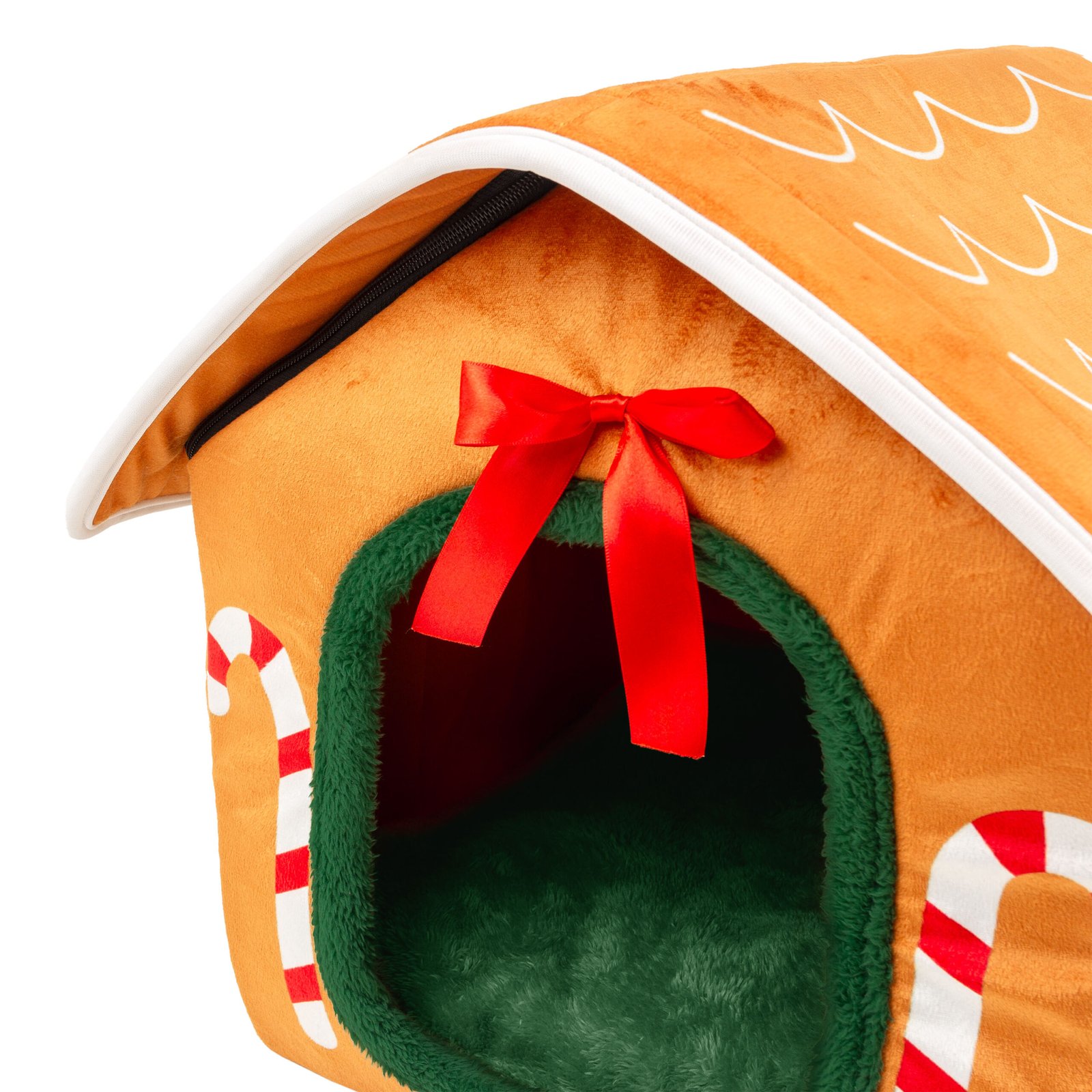 Holiday Themed Bed For Small Dogs and Cats, Gingerbread House Design - Image 3