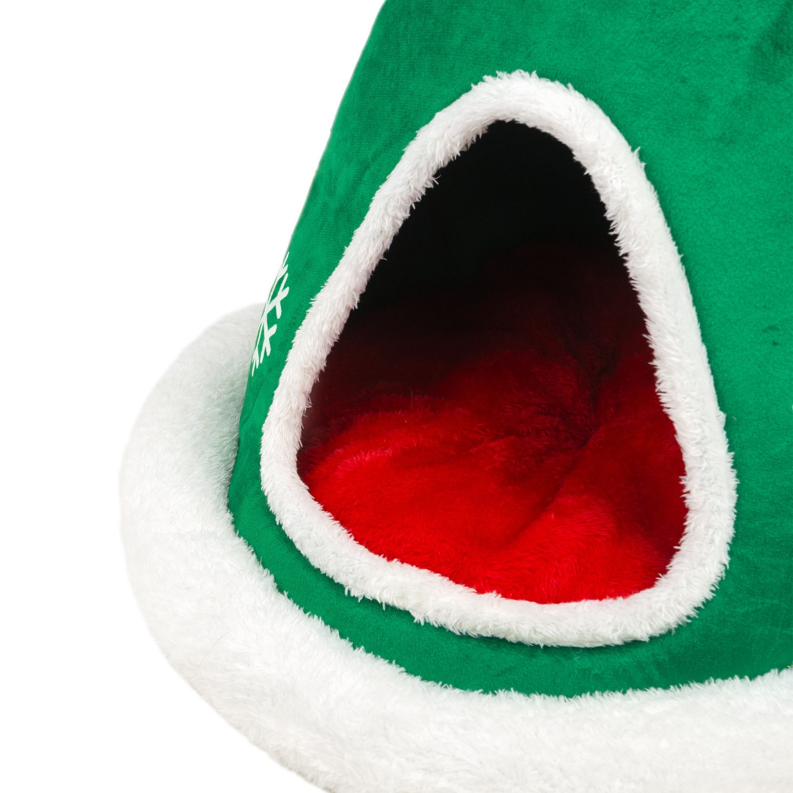Holiday Themed Bed For Small Dogs and Cats, Elf Hat Design - Image 3