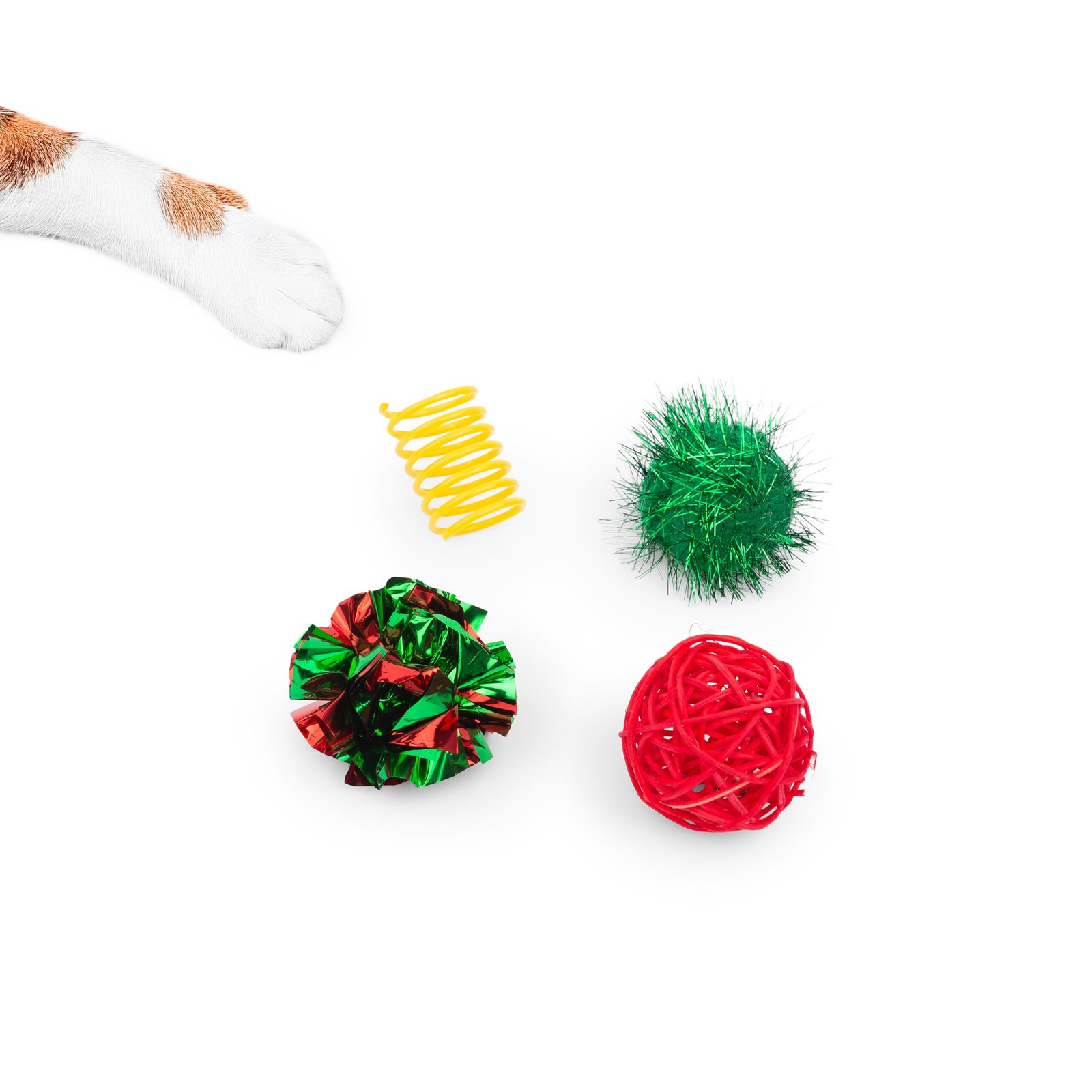 Holiday Crinkle Ball 4 Pack, Cat Toy, Shiny crinkle sound play - Image 3