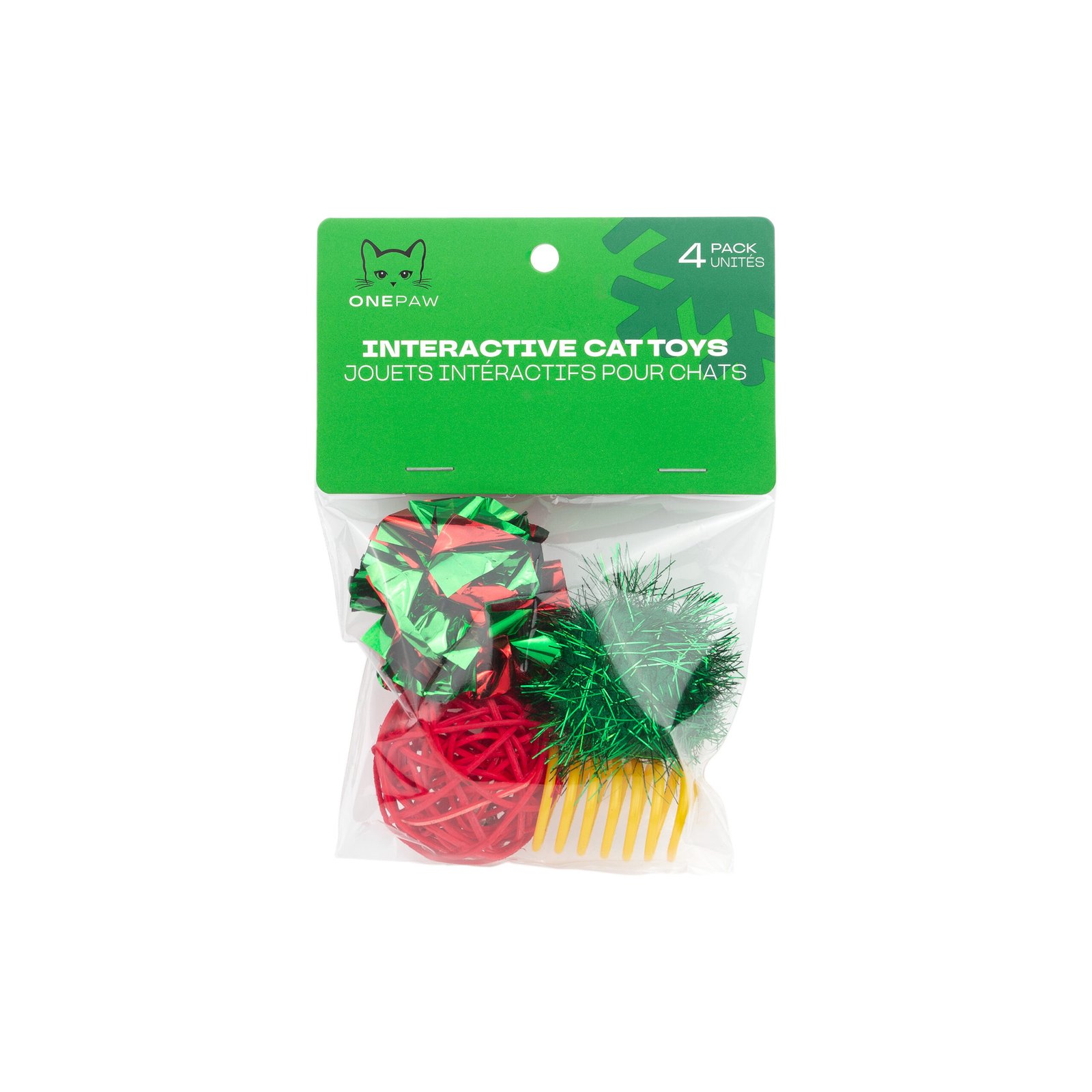 Holiday Crinkle Ball 4 Pack, Cat Toy, Shiny crinkle sound play - Image 2