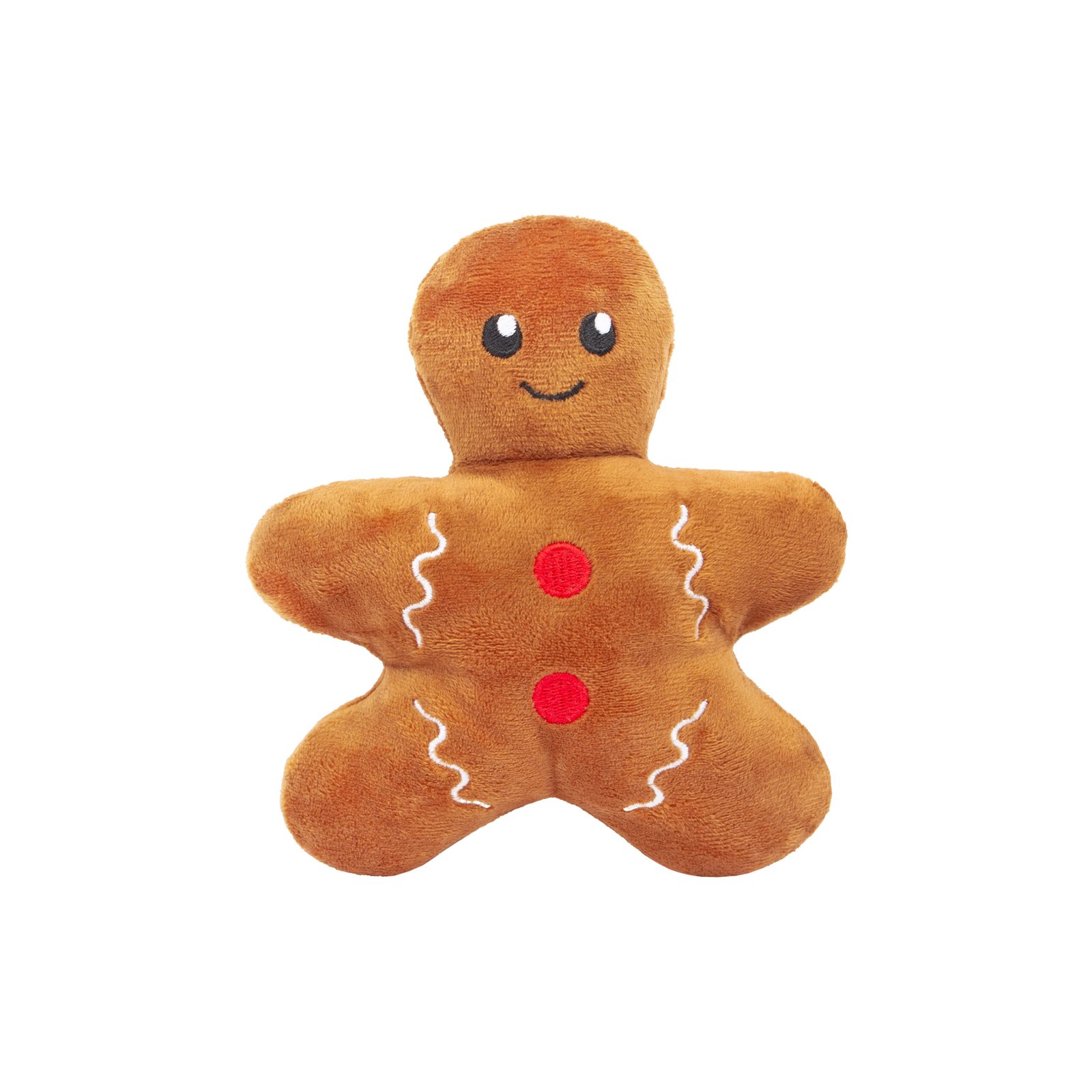 Holiday Gingerbread Plush Dog Toy, Soft plush holiday friend