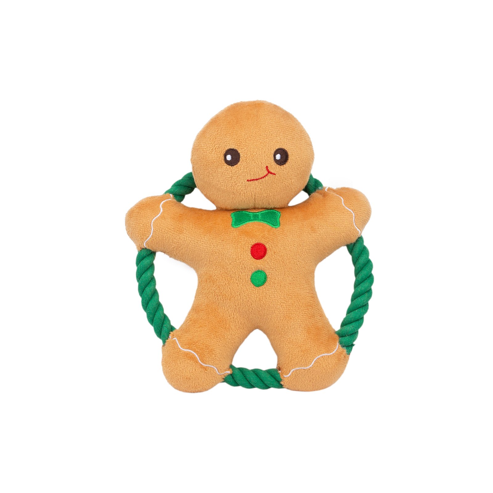 Gingerbread Rope Toy, Dog Toy, Holiday rope chewing play