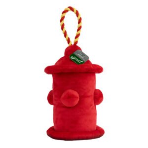 Fire Hydrant Dog Toy with Rope and Squeaker