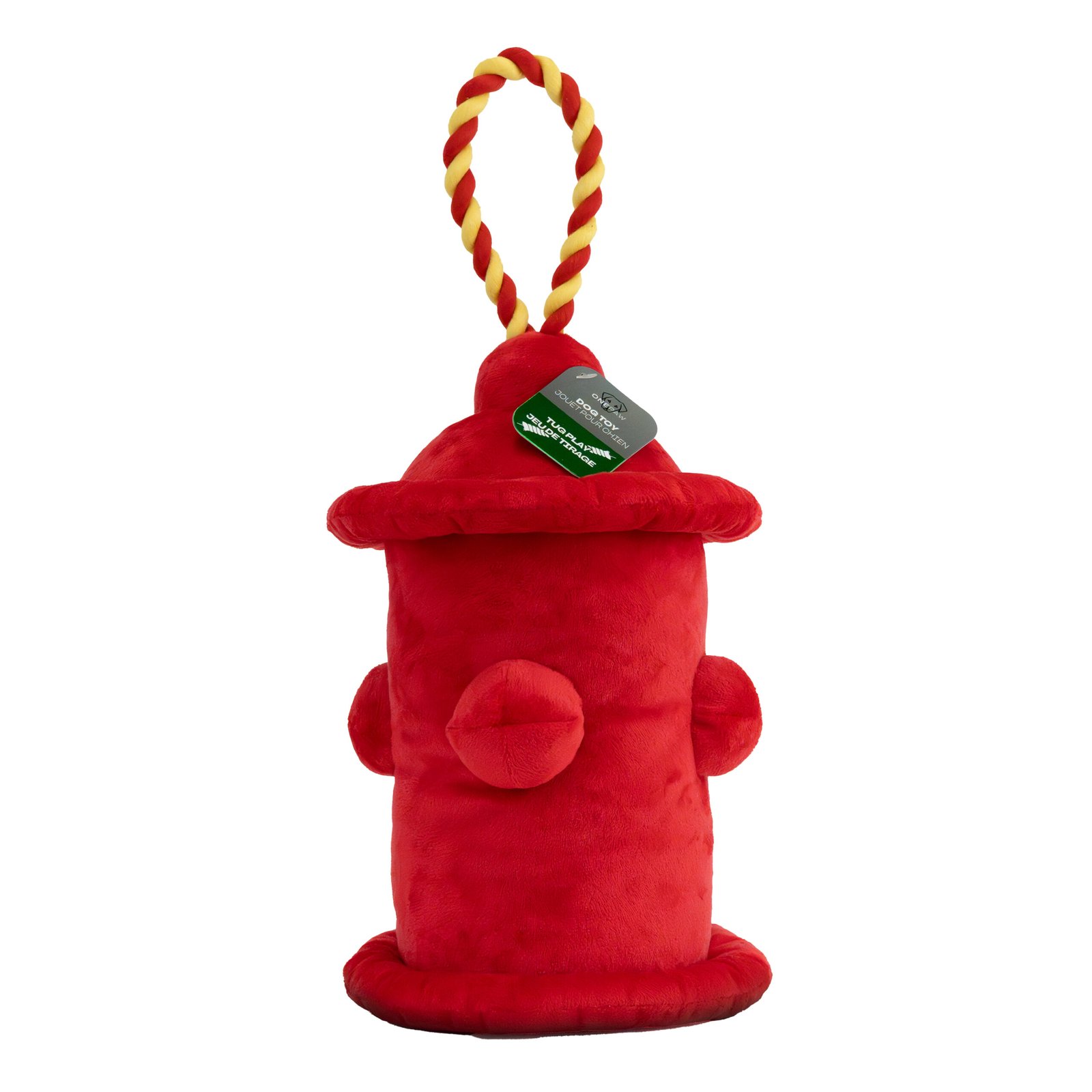 Fire Hydrant Dog Toy with Rope and Squeaker